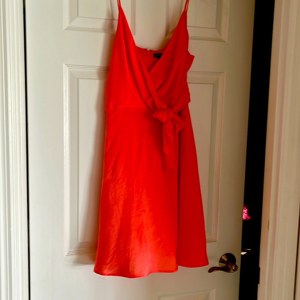 Express women’s dress with spaghetti straps, size medium color, coral